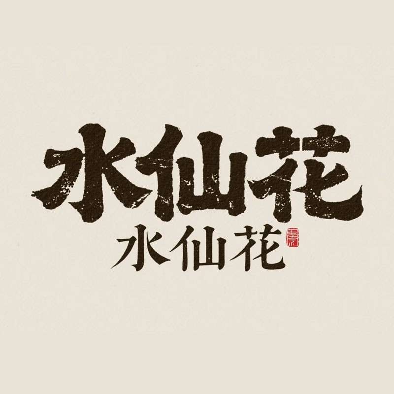 水仙花AI字体设计
