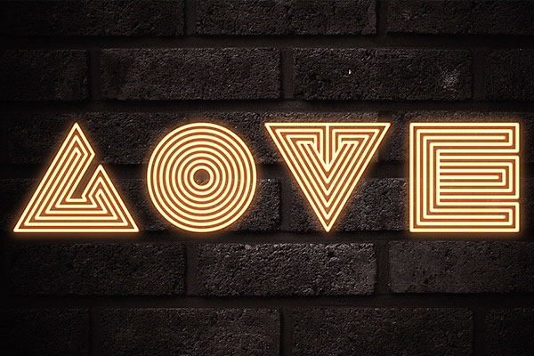 庆科FS霓虹灯英文体